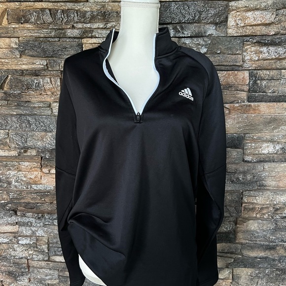 Adidas Men's Black Half-Zip Performance Jacket - Picture 2 of 10